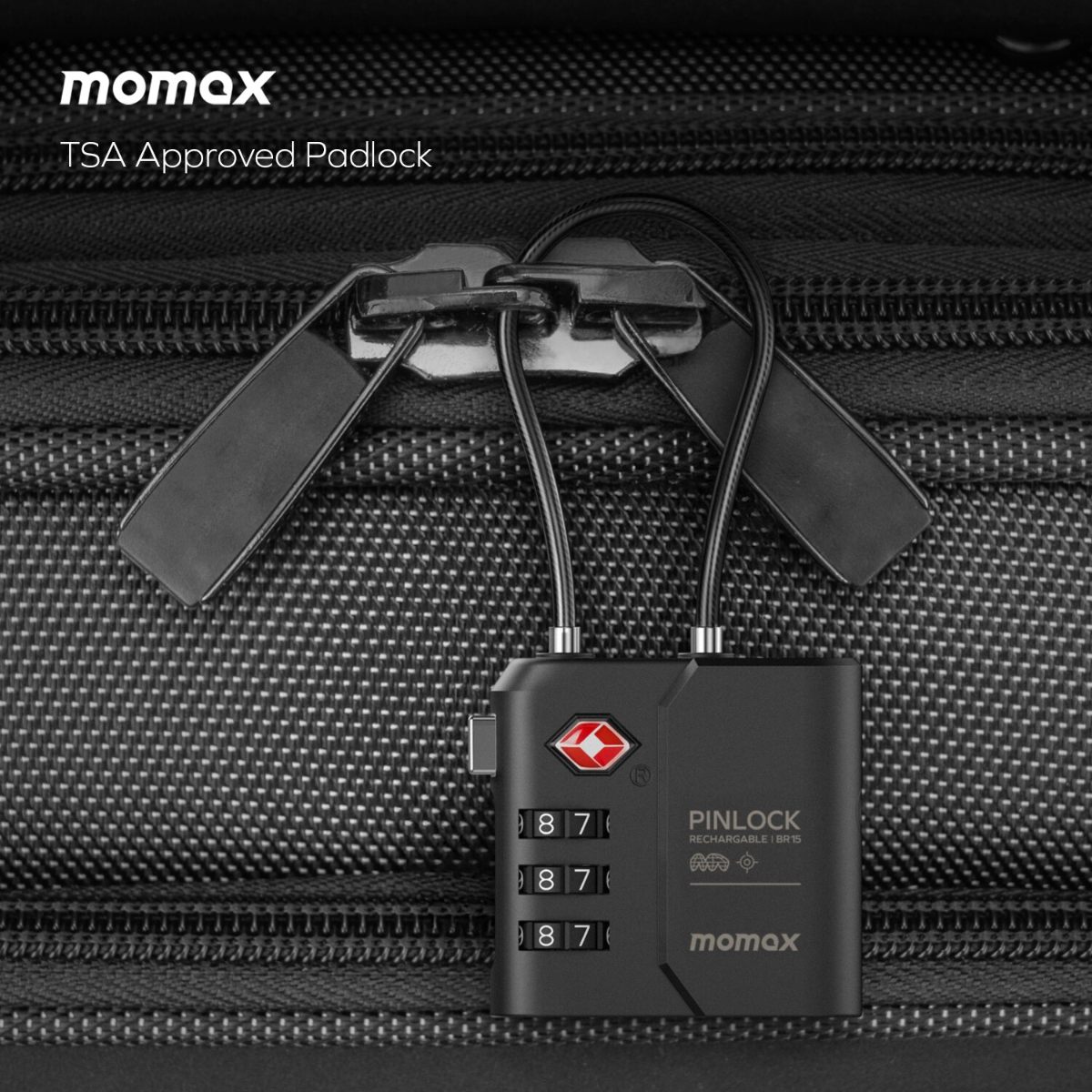 Momax PinLock TSA Padlock Find my locator BR15