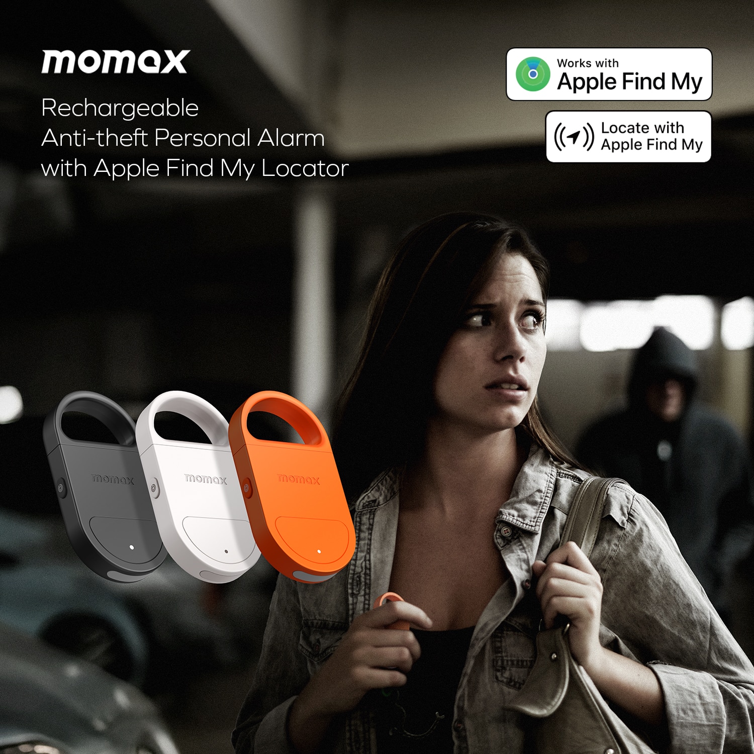 Momax BR17 PinBuzz Rechargeable Personal Alarm with Find My Locator