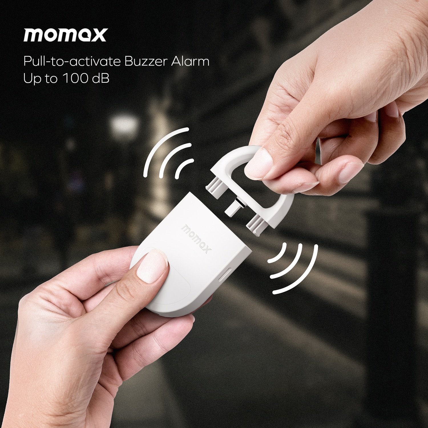 Momax BR17 PinBuzz Rechargeable Personal Alarm with Find My Locator