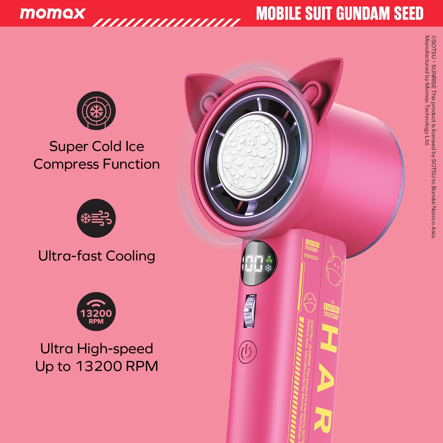 Momax IF18 Gundam Haro Edition 1°Go Portable Icy Cooling Fan  風扇