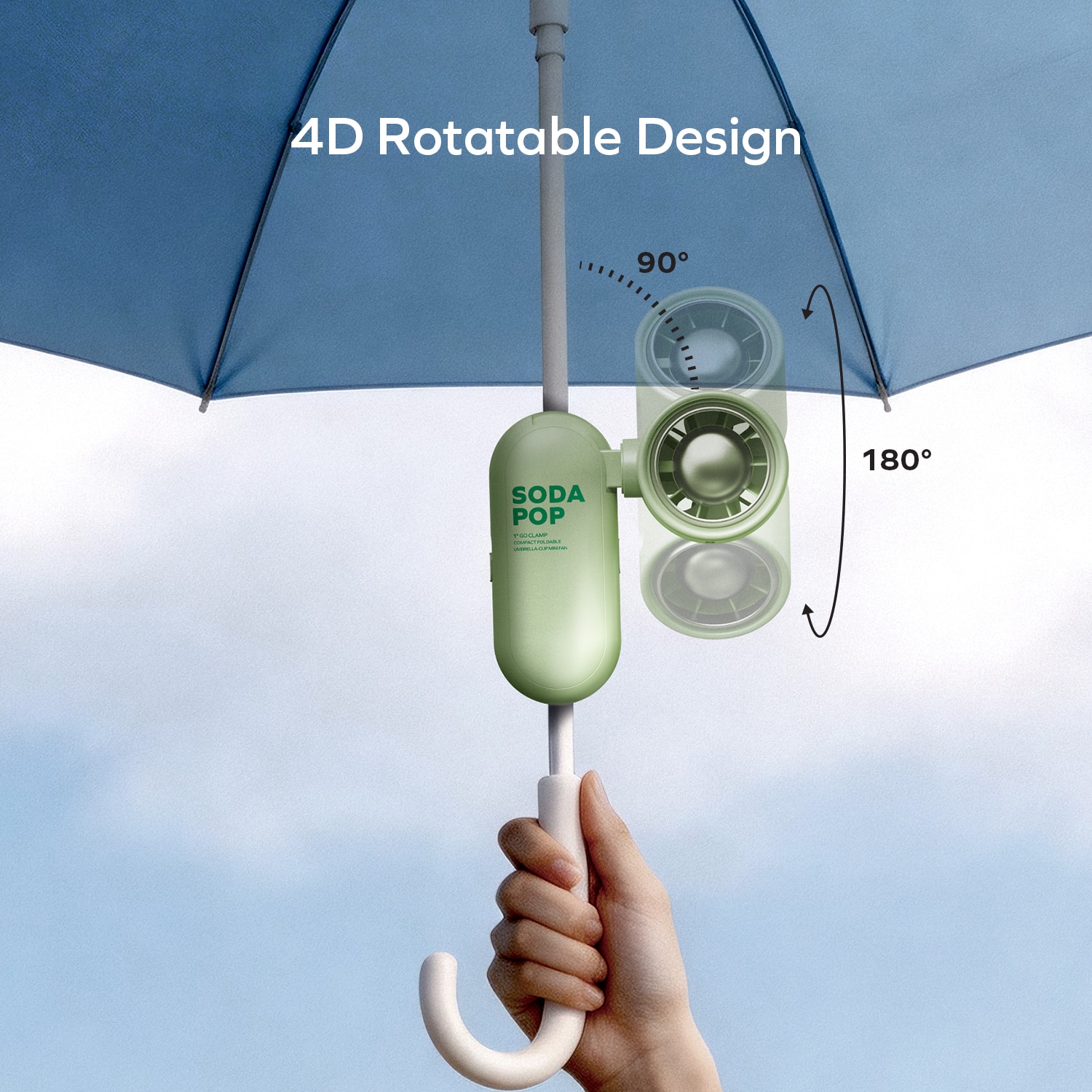 Momax IF22 ﻿﻿1°GO CLAMP Compact Foldable Umbrella-Clip Mini Fan