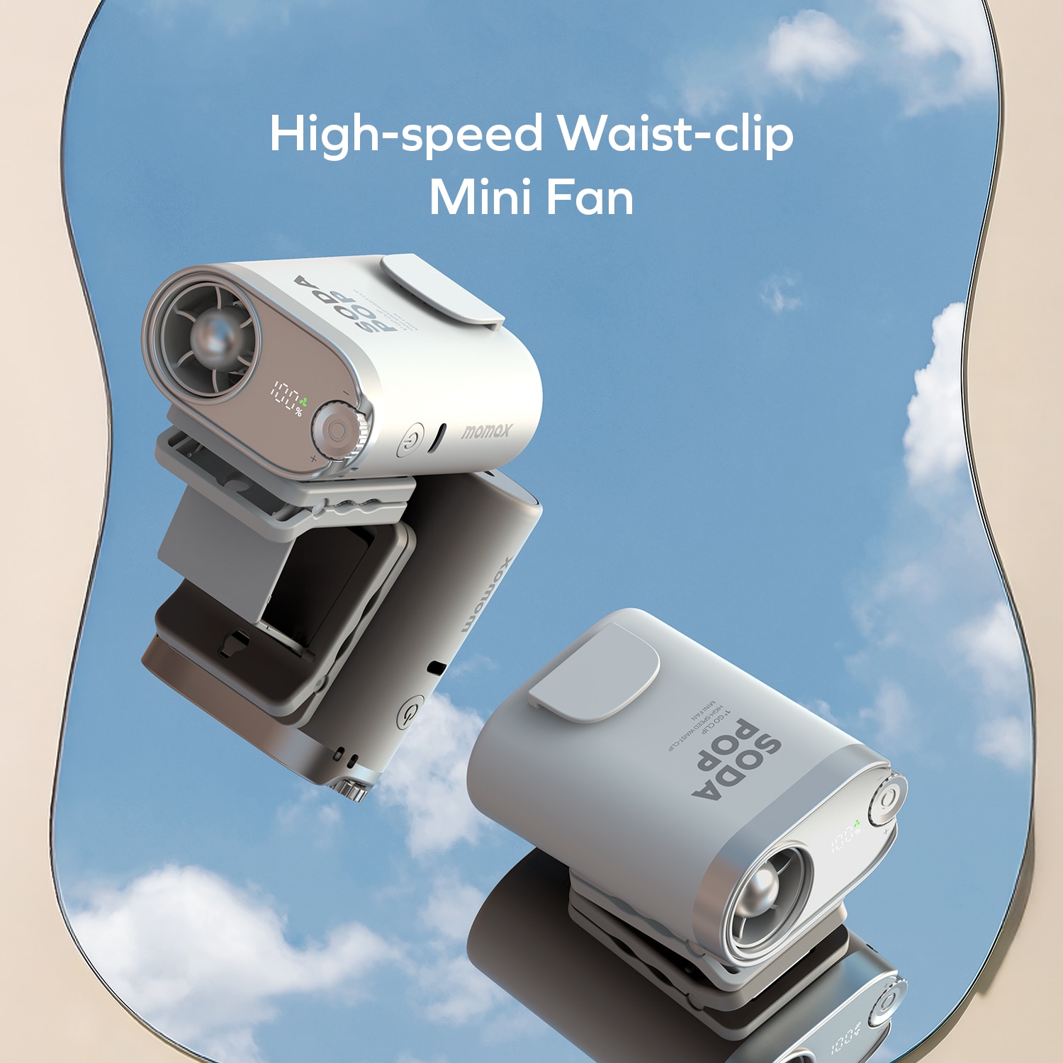 Momax IF23 ﻿1°GO CLIP High-Speed Waist-Clip Mini Fan