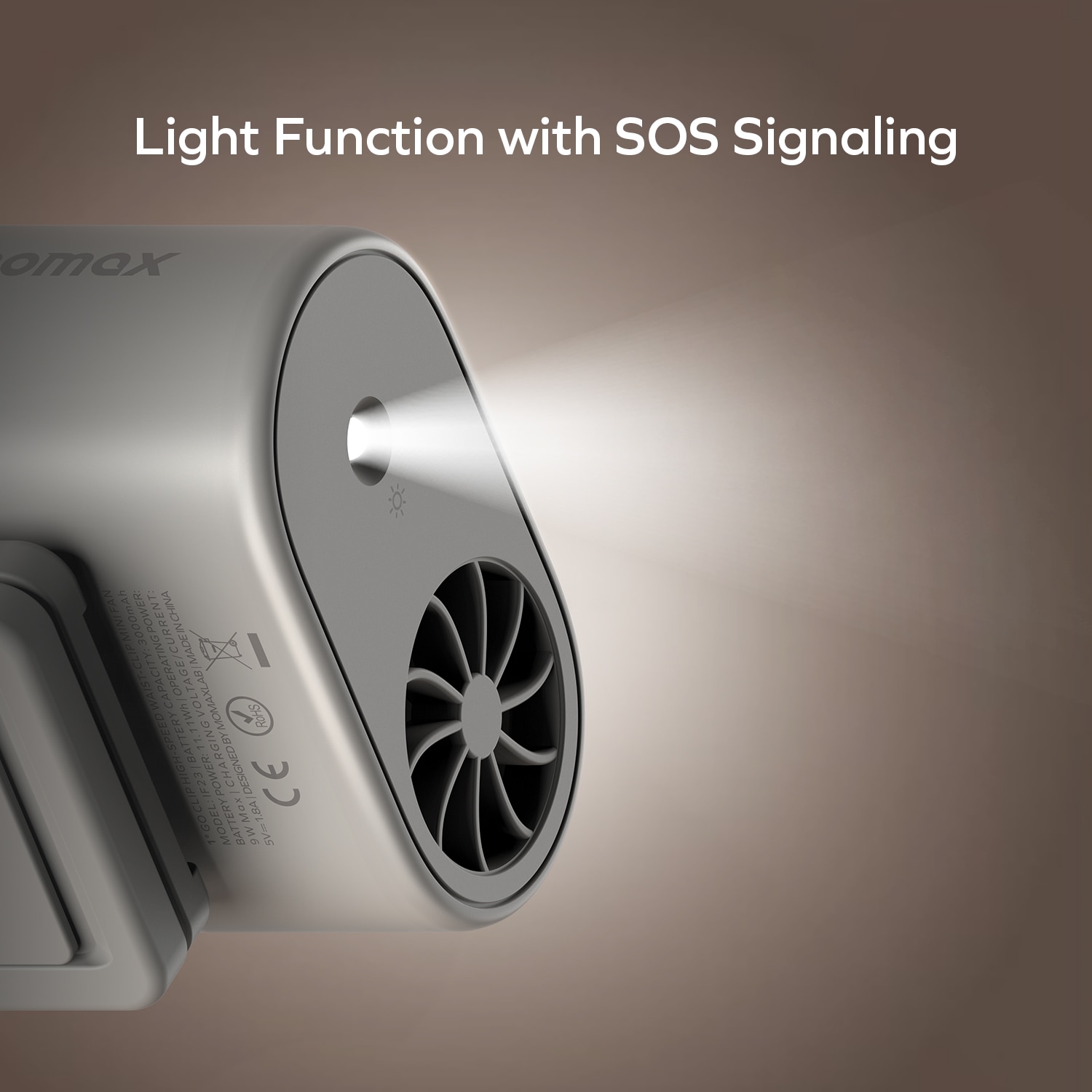 Momax IF23 ﻿1°GO CLIP High-Speed Waist-Clip Mini Fan