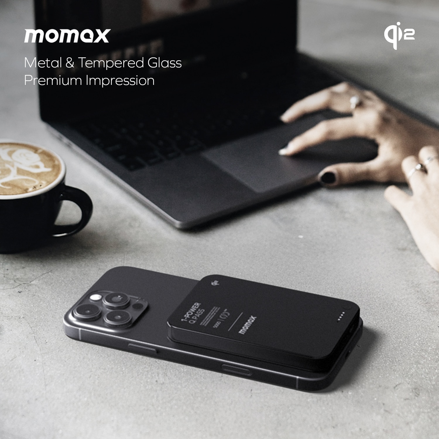 Momax IP129 1-Power Q.Pass Qi2 5000mAh Magnetic Wireless Power Bank