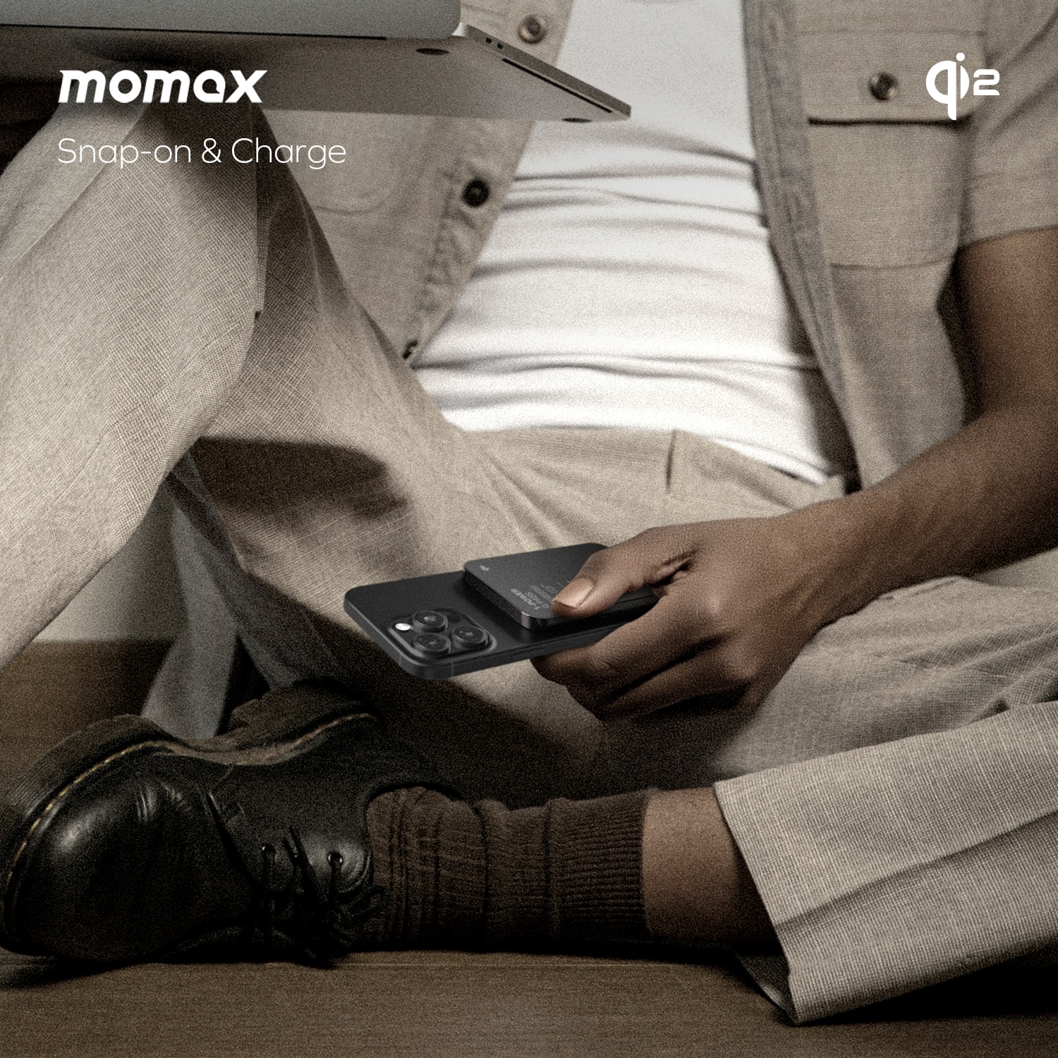 Momax IP129 1-Power Q.Pass Qi2 5000mAh Magnetic Wireless Power Bank