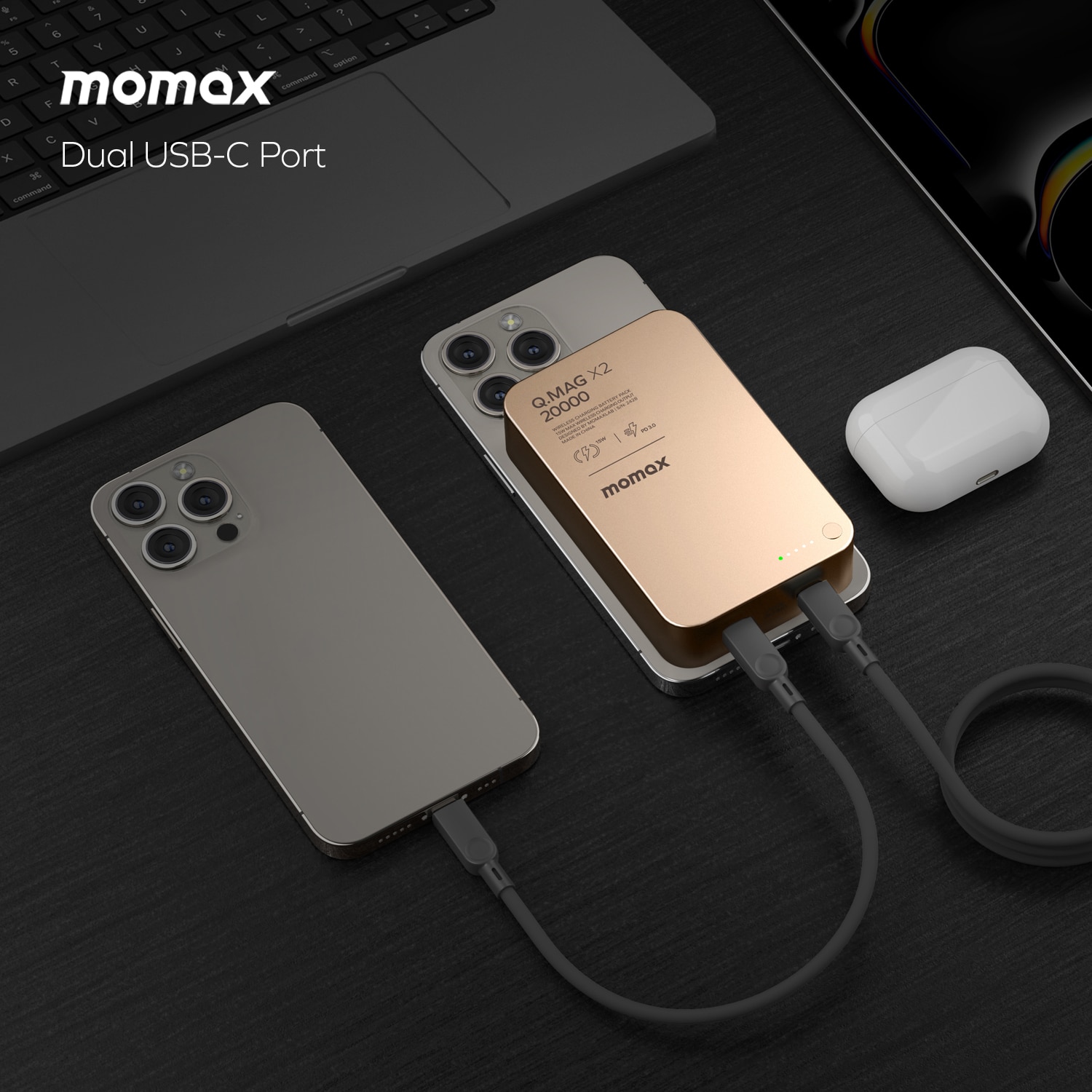 Momax Q.Mag X2 20000mAh 超薄磁吸流動電源