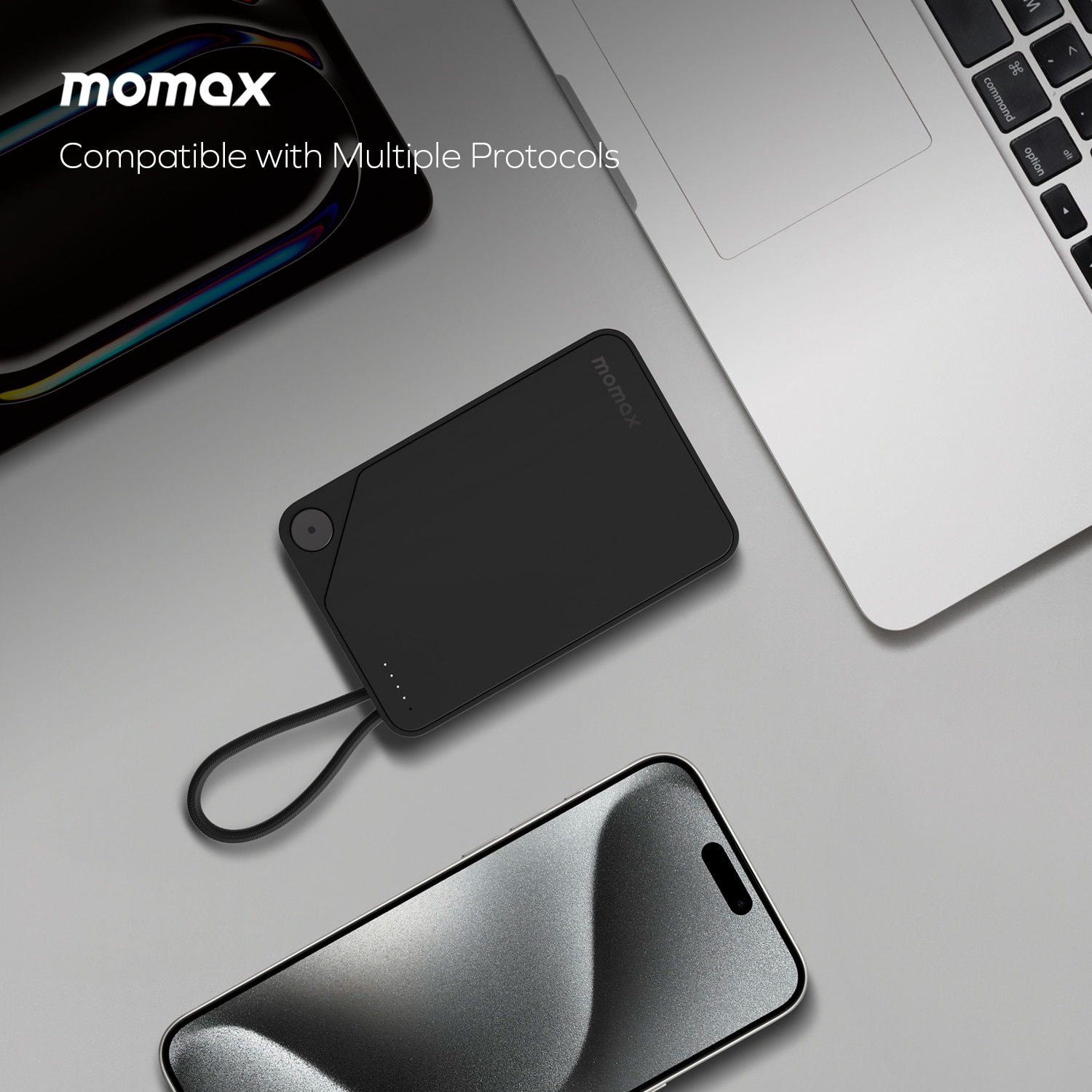 Momax 1-Power X Battery Pack (10000mAh) with Built-in USB-C Cable