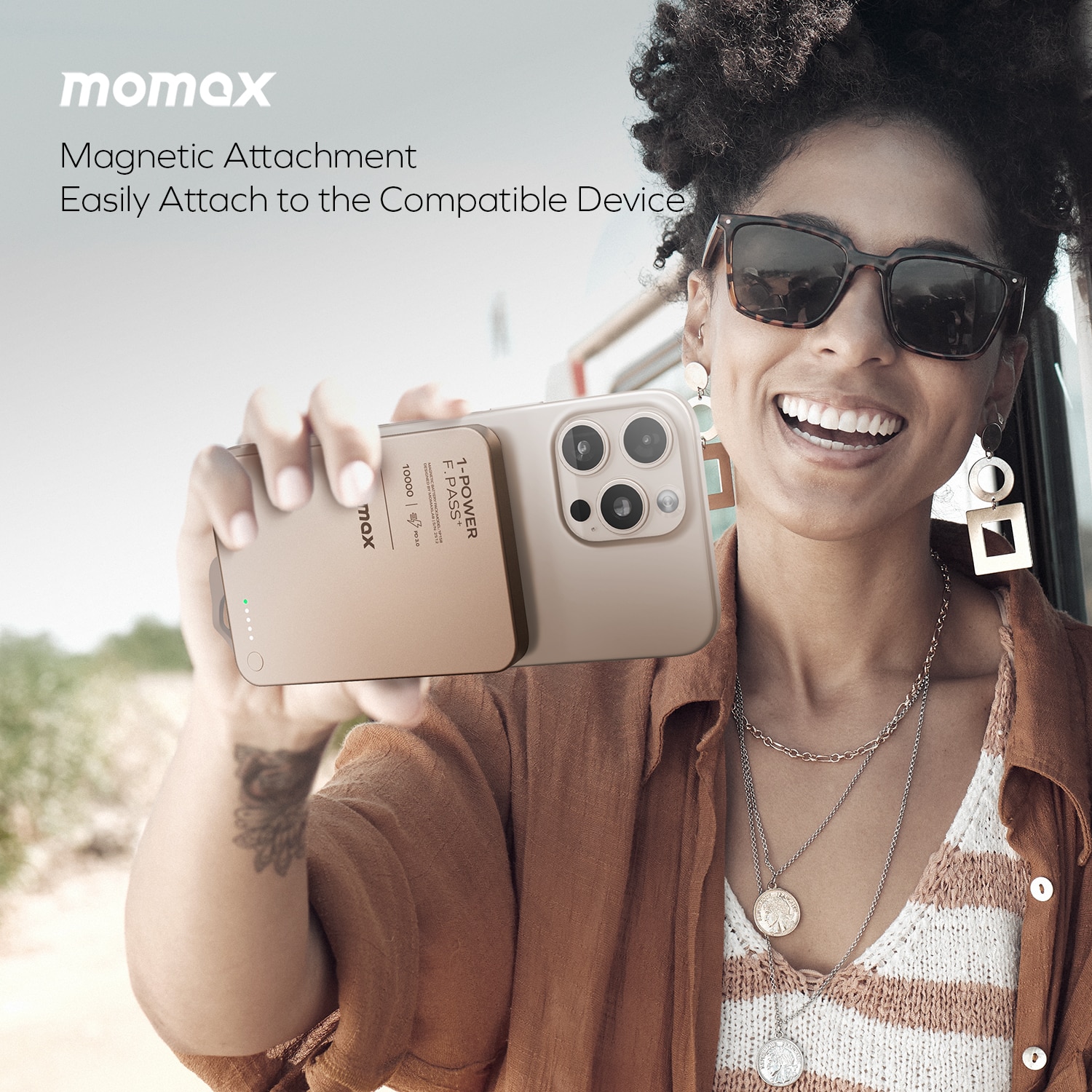 Momax 1-Power F.Pass+ 10000mAh 磁力帶線流動電源 移動電源