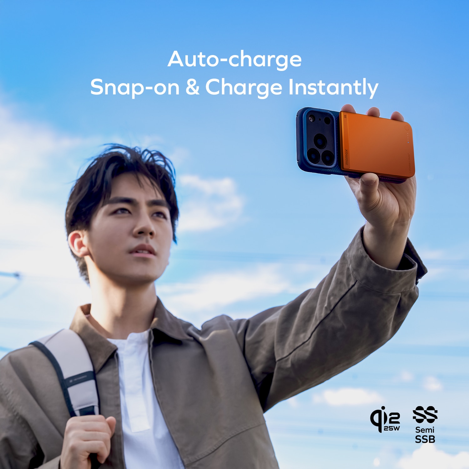 Momax IP163Q22M 1-Power S.Pass2 10000mAh qi2.2半固態磁吸流動電源