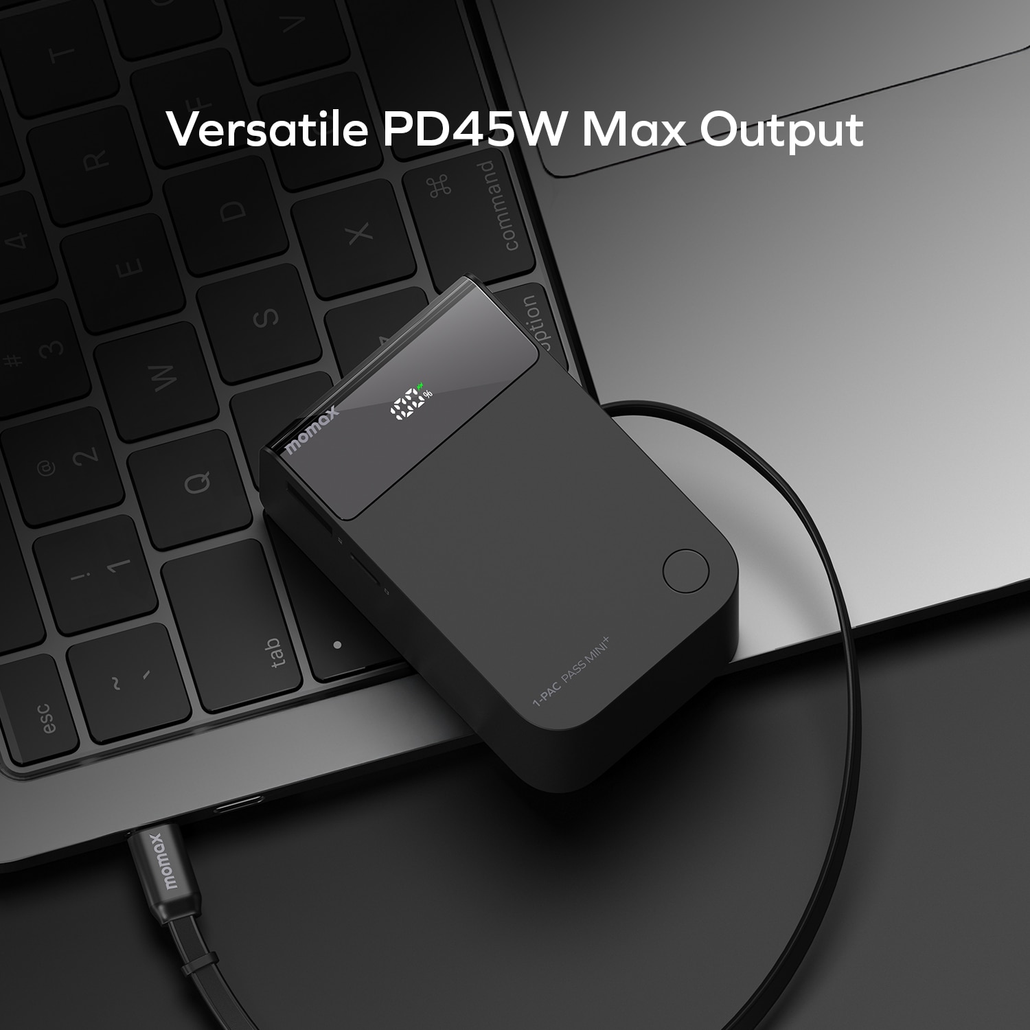 Momax IP171D 1-Pac Pass Mini⁺ 10000mAh 2合1內建伸縮充電線移動電源 移動電源