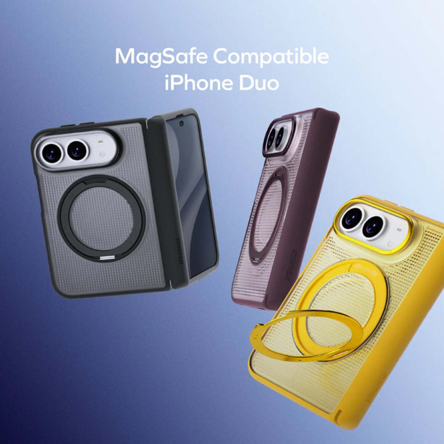Momax SŌMA Crystal 冰立方磁吸360°旋轉支架保護殼 (適用於 iPhone Duo)