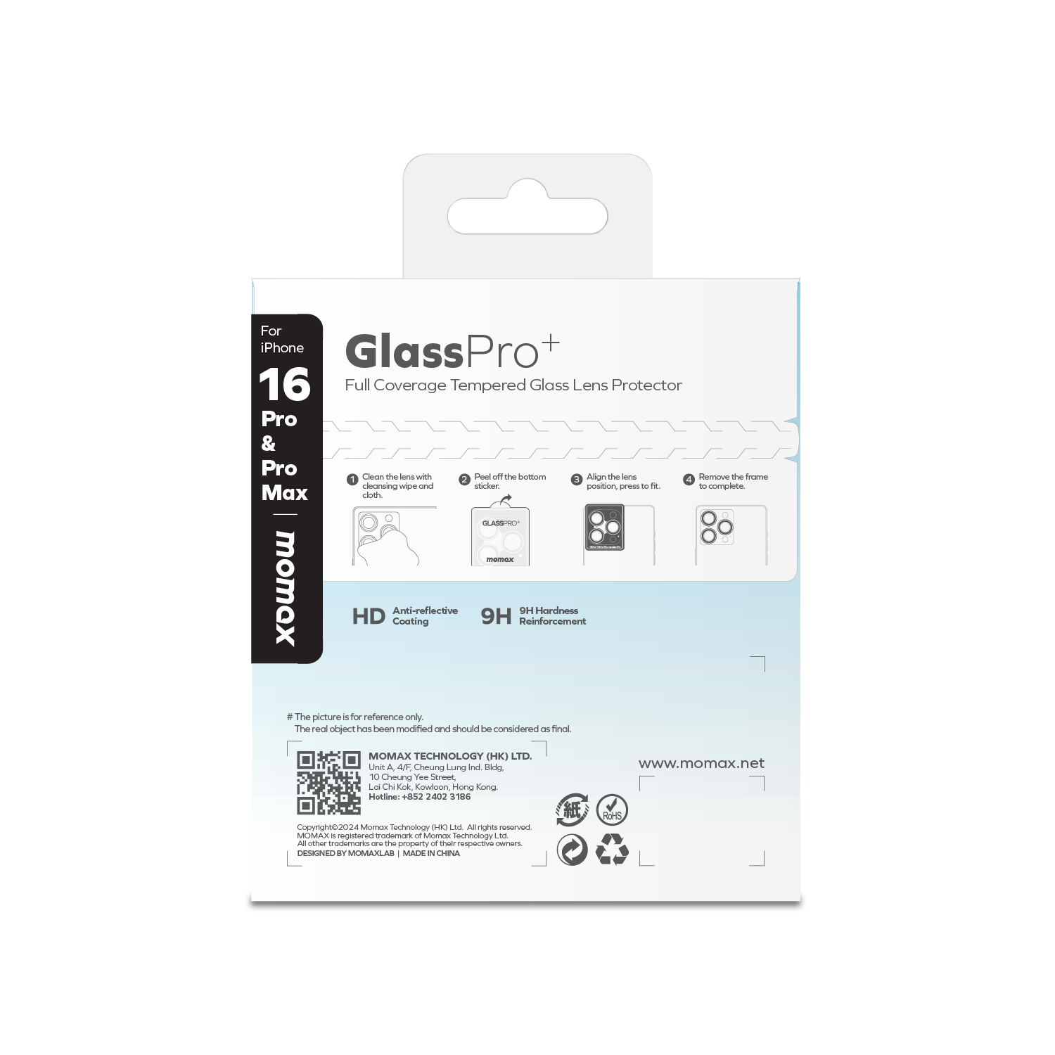 Momax iPhone 16 Pro/ iPhone 16 Pro Max GlassPro+ 鏡頭玻璃膜