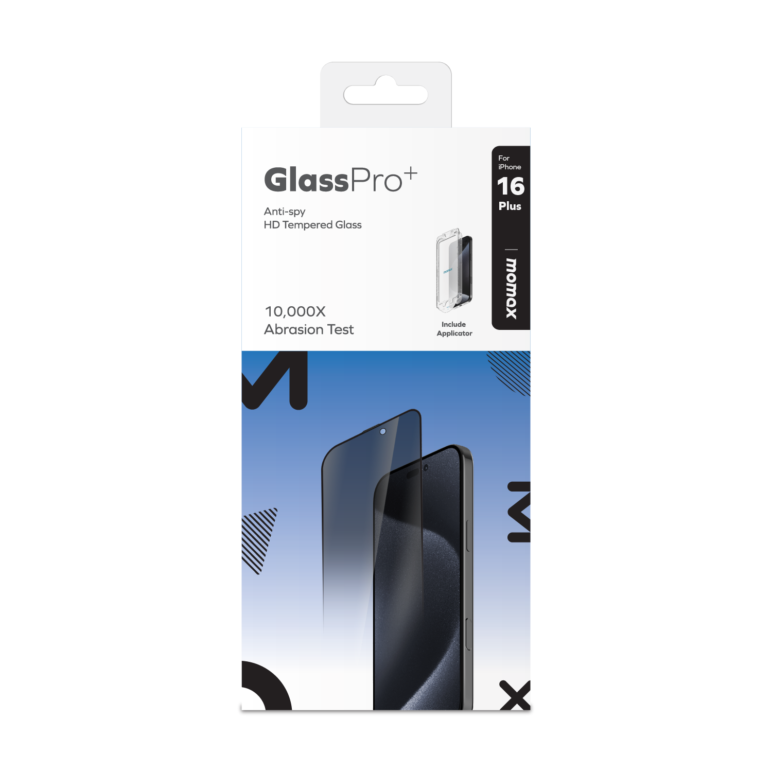 Momax GlassPro+ PG Privacy screen protector iPhone 16 Plus Screen Protector