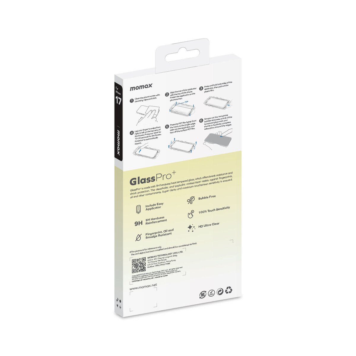 Momax Glass Pro+ iPhone 17 Air 超清 3D 螢幕保護貼