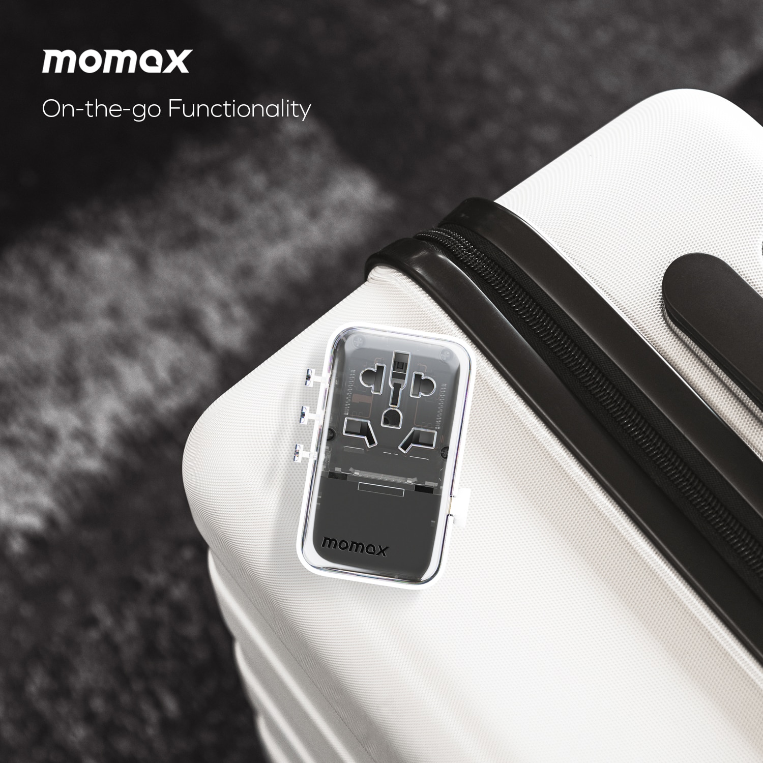 Momax 1-World+ Flow 35W 4-Port w/ Built-in USB-C Cable + AC Travel Adaptor