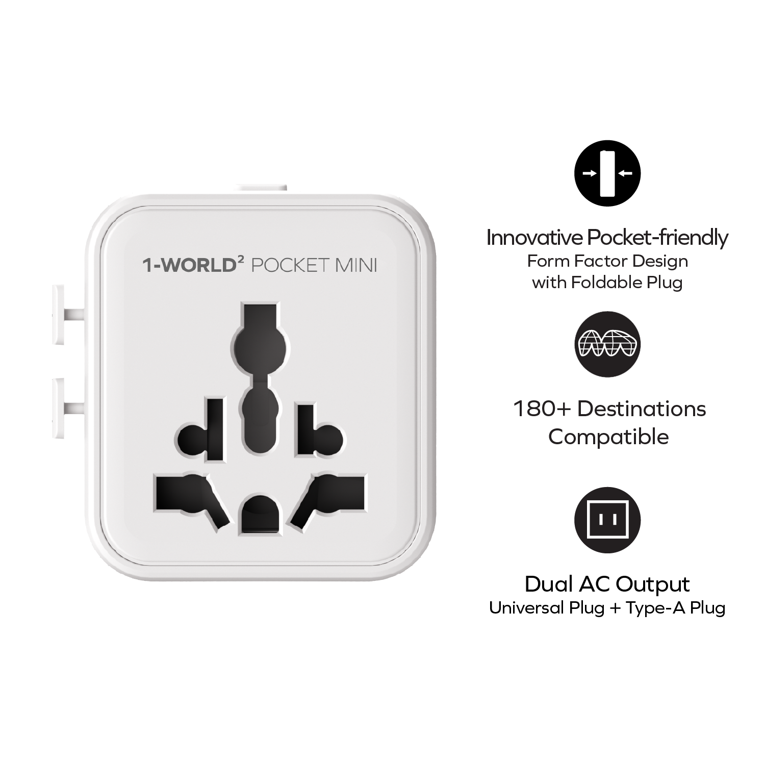 Momax UA37A 1-World2 Pocket Mini 雙AC旅行插座