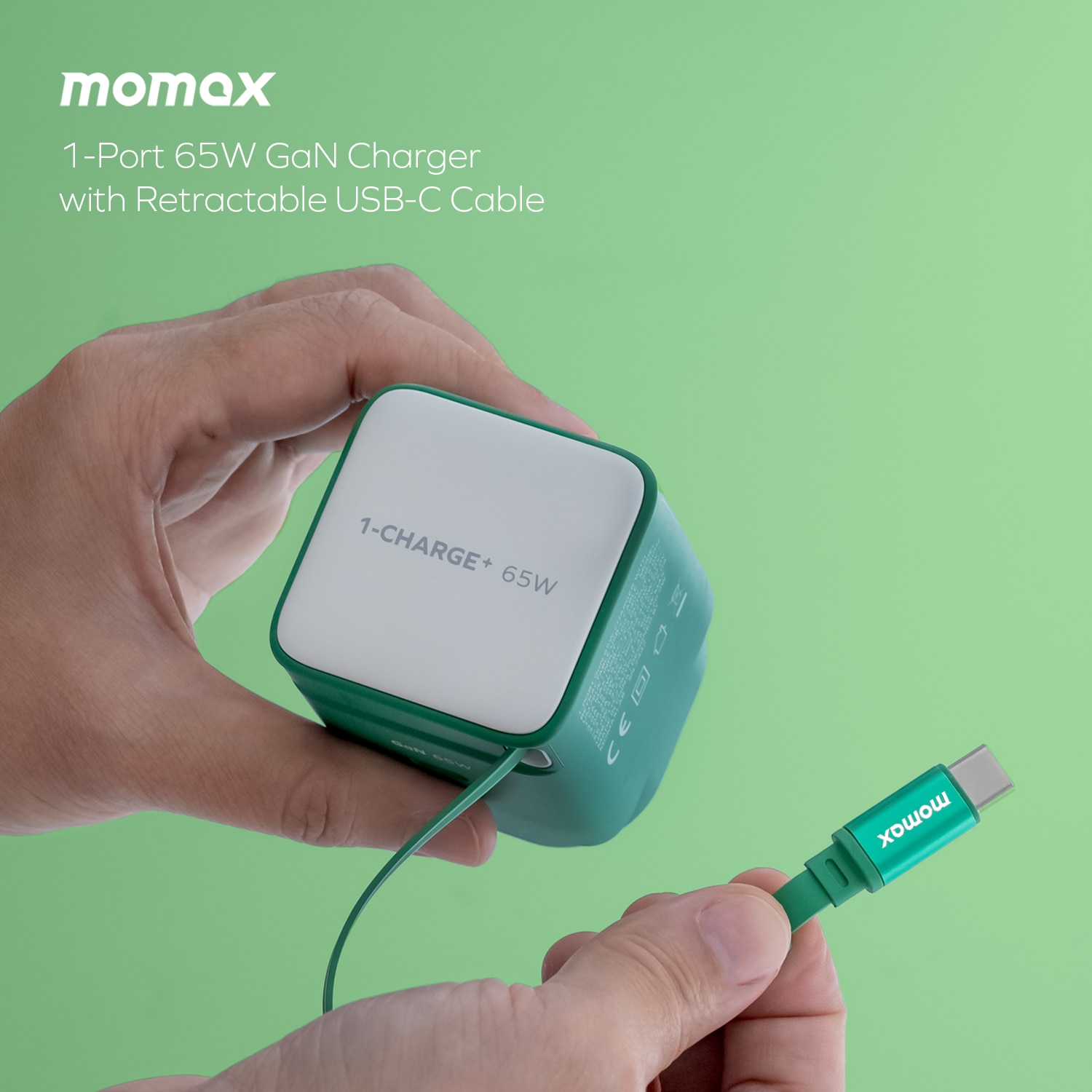 Momax 1-Charge+ 65W GaN單輸出及伸縮USB-C 線充電器