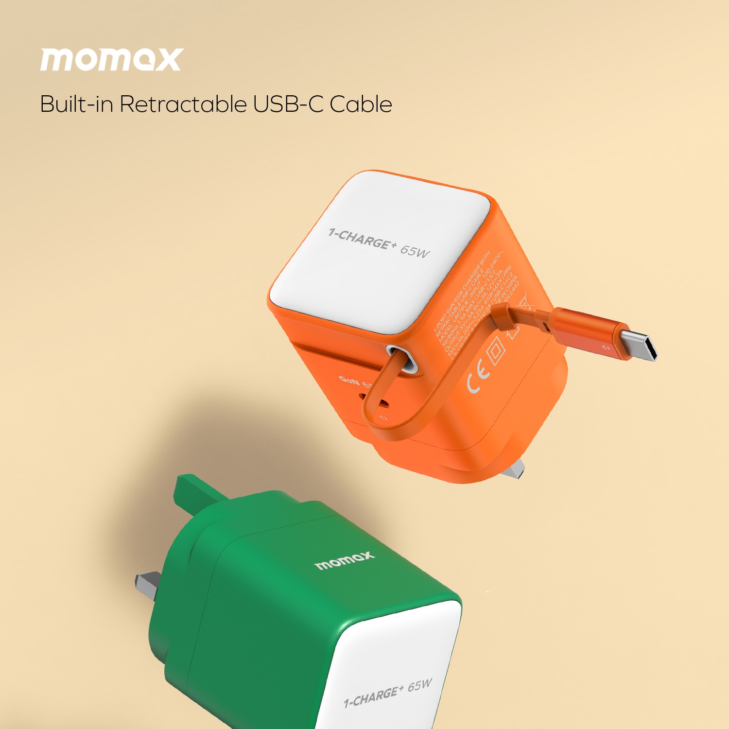 Momax 1-Charge+ 65W GaN單輸出及伸縮USB-C 線充電器