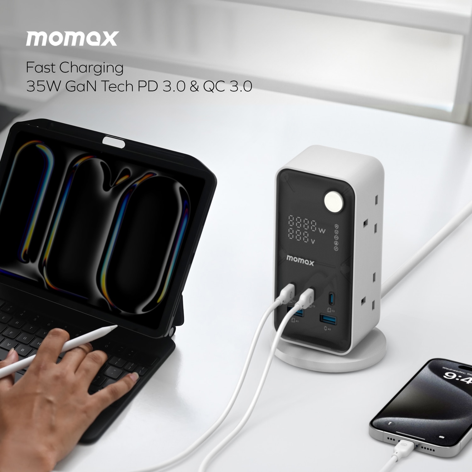 Momax US21UKW Power Strip