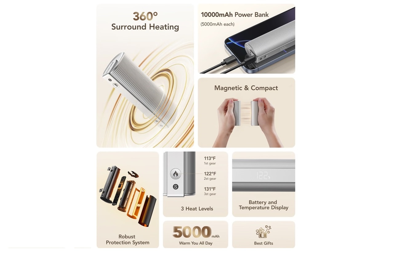 Morwie S1 360° Magnetic Charging Hand Warmer