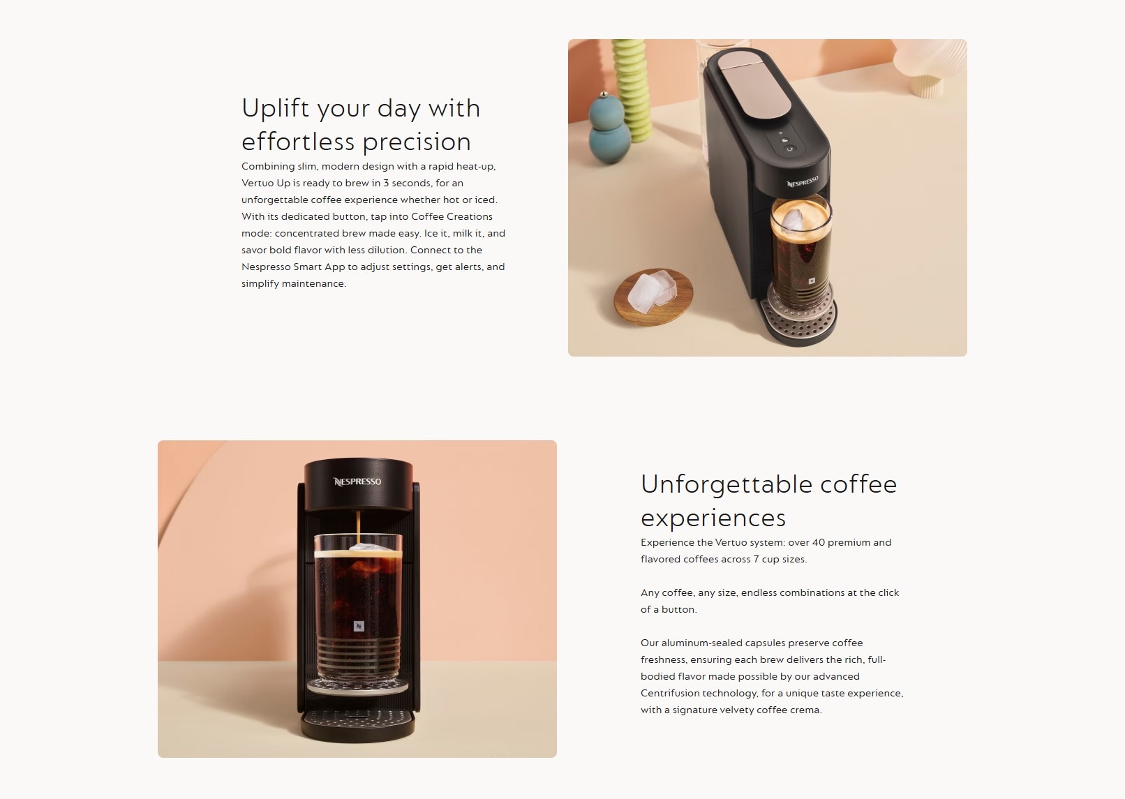 NESPRESSO MC1-ME-BK-NE Vertuo Up Coffee Machine Capsule Coffee Machine