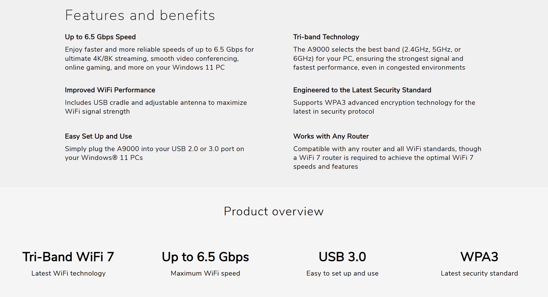 NETGEAR Nighthawk A9000 Tri-band BE6500 WiFi 7 USB 3.0 Adapter