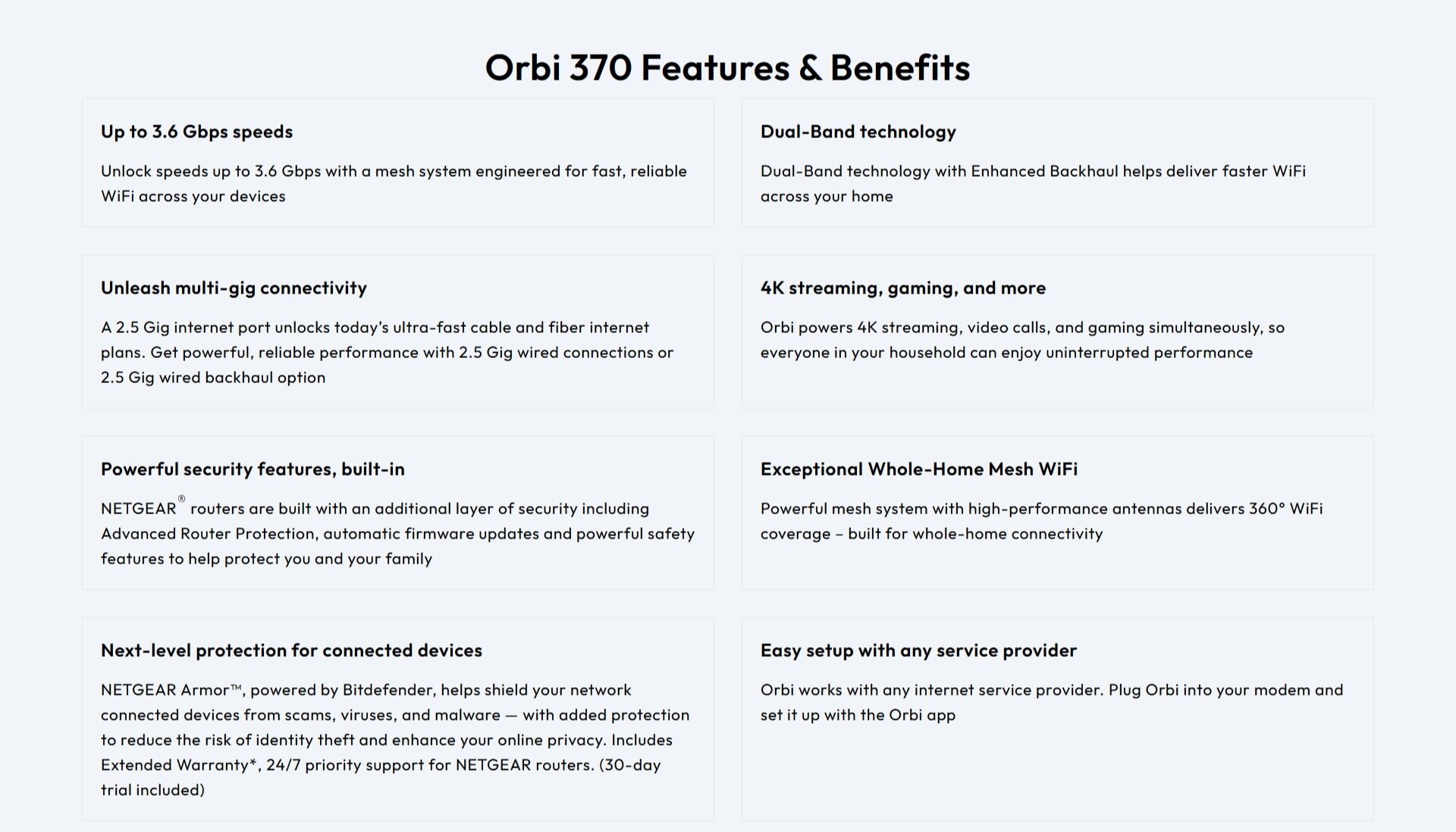 NETGEAR Orbi RBE370 Dual-band BE3600  Mesh WiFi 7 Add-on Satellite