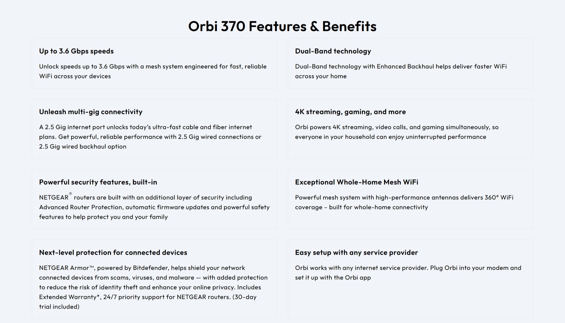 NETGEAR Orbi RBE372 Dual-band BE3600 Mesh WiFi 7 System (2-pack)