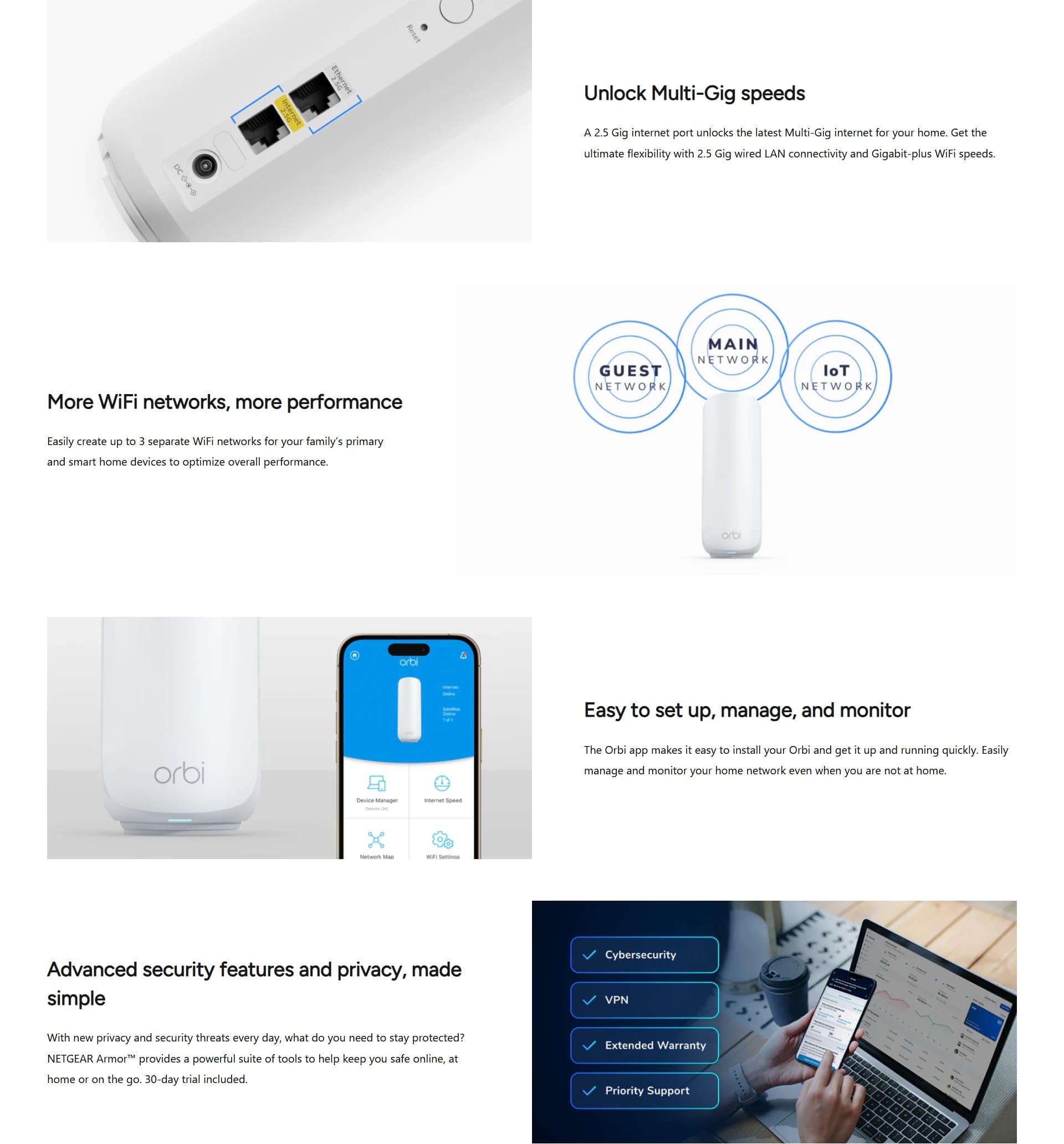 NETGEAR Orbi RBE373 Dual-band BE3600 Mesh WiFi 7 System (3-pack)