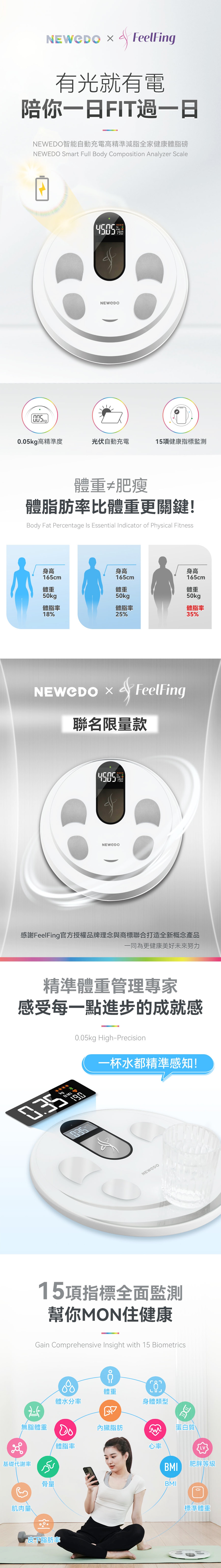 NEWEDO intelligent automatic charging high-precision fat loss whole family healthy body fat pounds