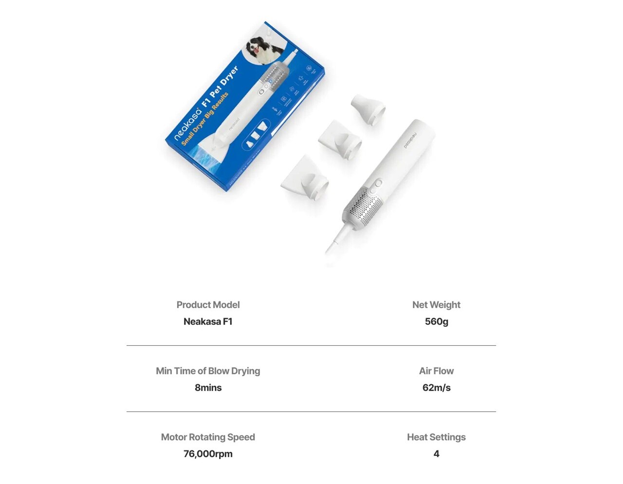 Neakasa F1 Fast Quiet Pet Hair Dryer for Dogs Cats
