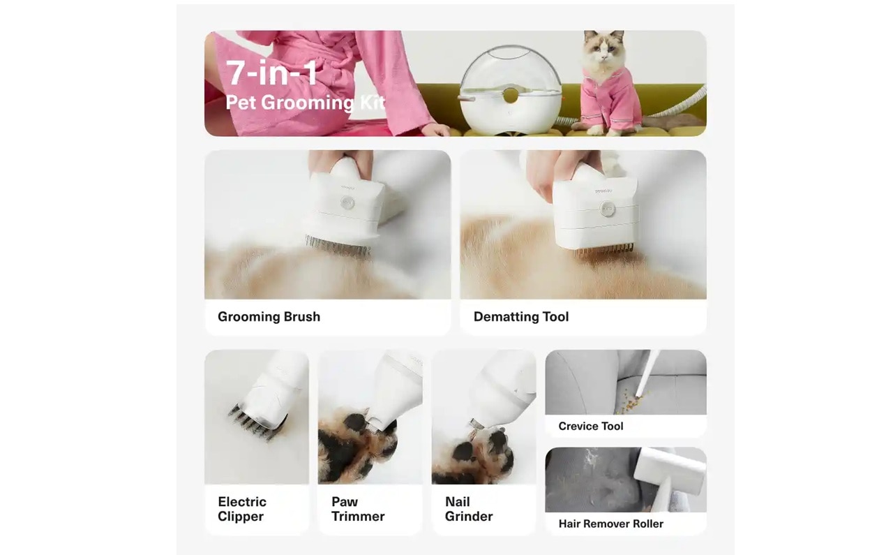 Neakasa S1 Pro 7-in-1 Pet Grooming Vacuum for Dogs Cats