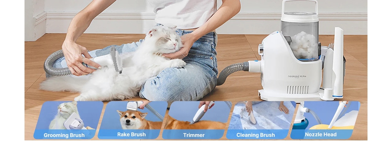 Neakasa P2 Pro 5-in-1 Dog Cat Grooming Kit with Vacuum