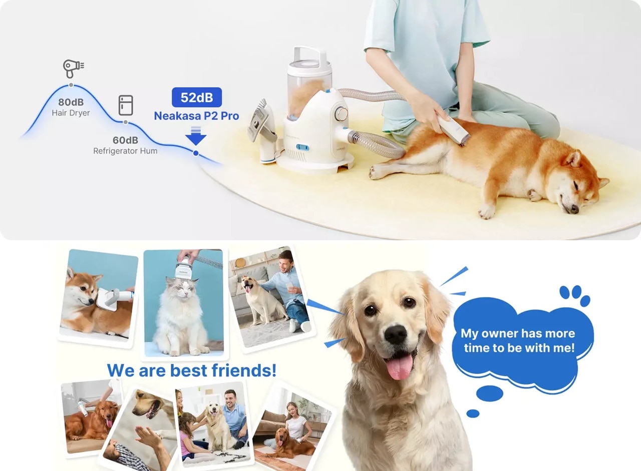 Neakasa P2 Pro 5-in-1 Dog Cat Grooming Kit with Vacuum