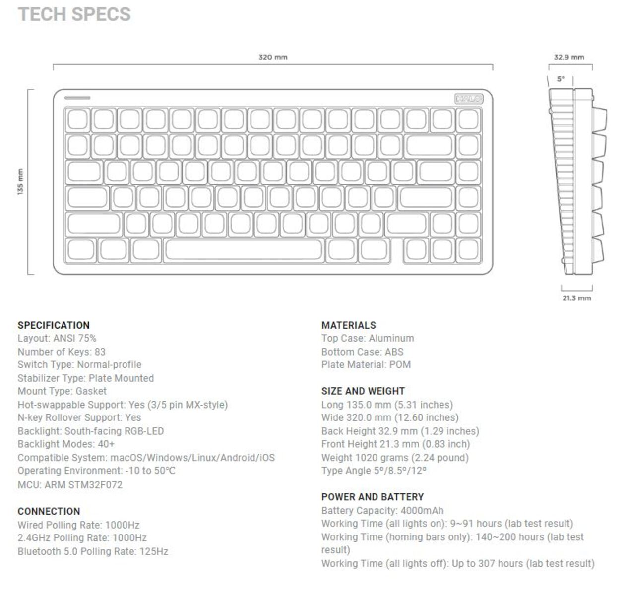 Nuphy Halo75 V2 Wireless Mechanical Keyboard (Mint Switch)