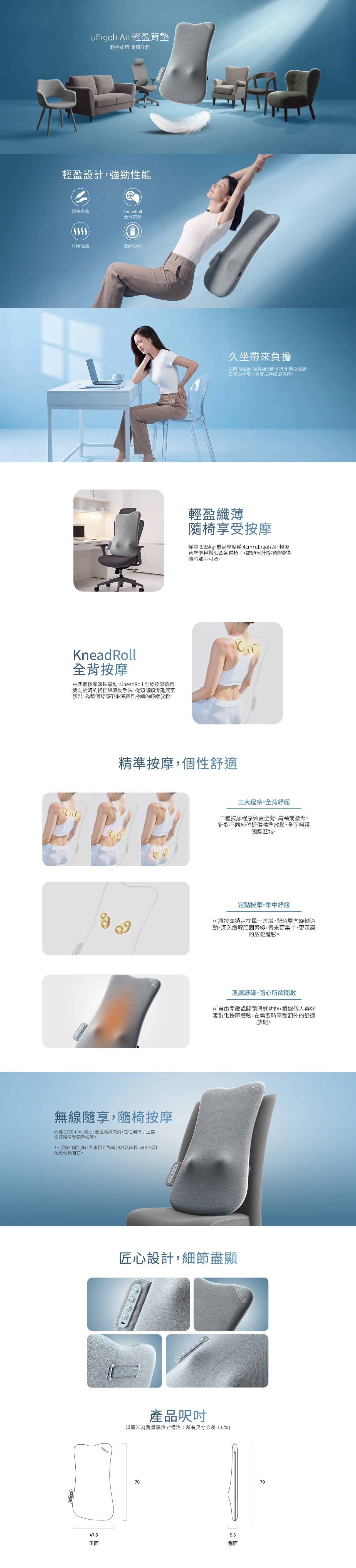 OSIM uErgoh Air 輕盈背墊