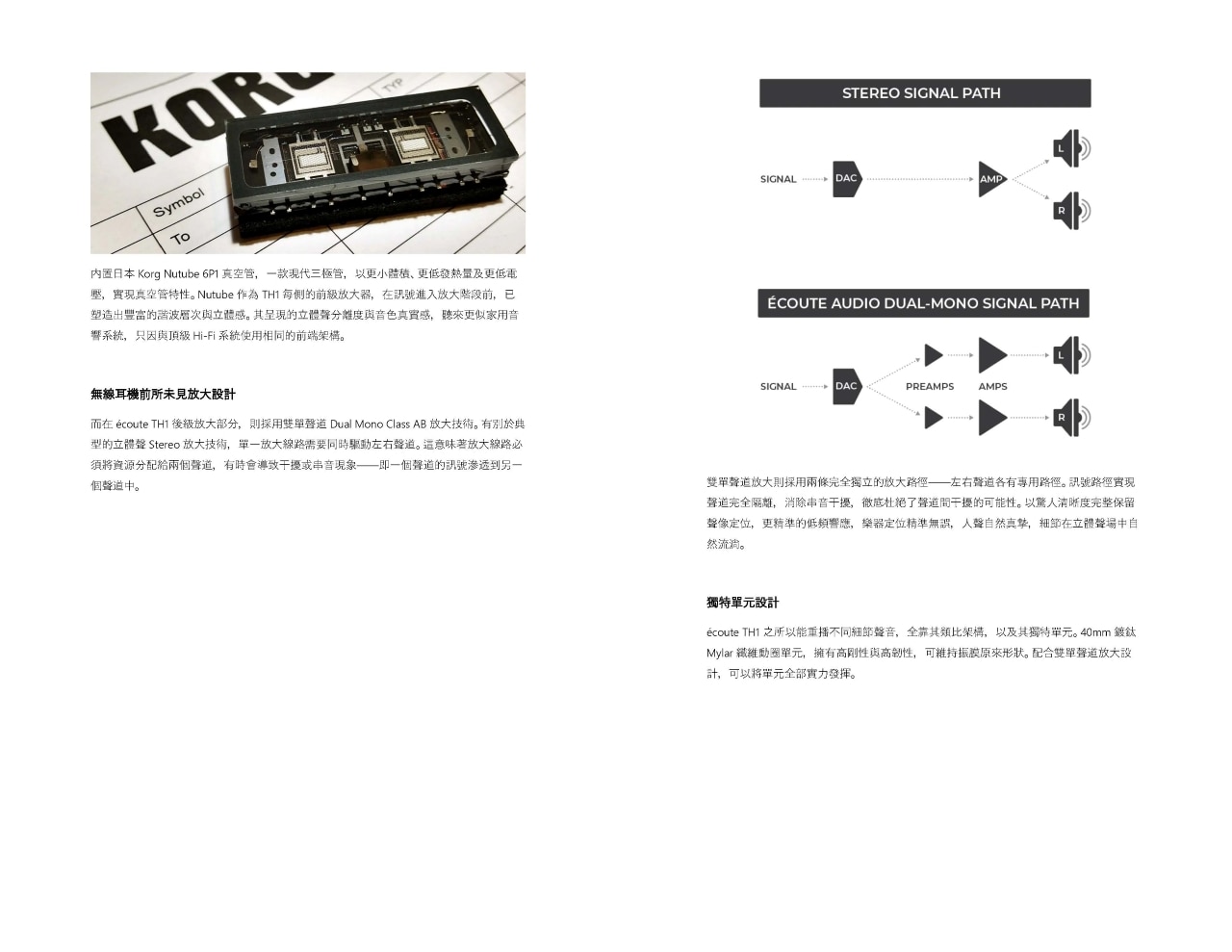 Écoute Audio TH1 膽前級主動式降噪耳機