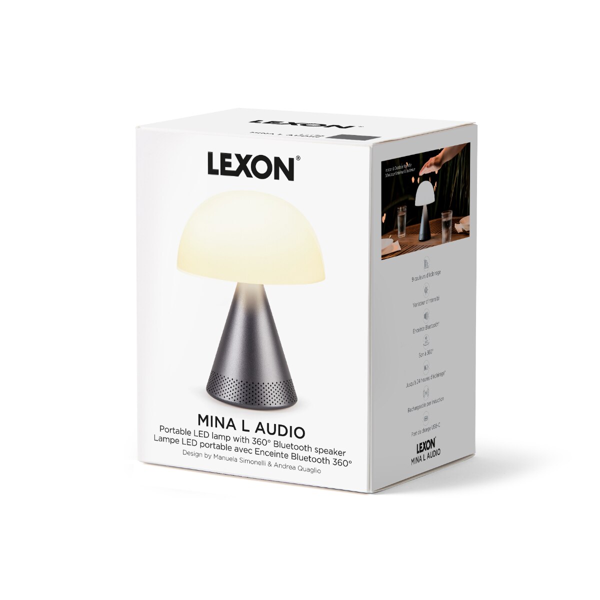 Lexon MINA L AUDIO Portable LED Lamp Bluetooth Speaker