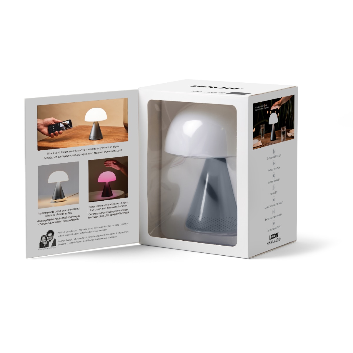 Lexon MINA L AUDIO Portable LED Lamp Bluetooth Speaker