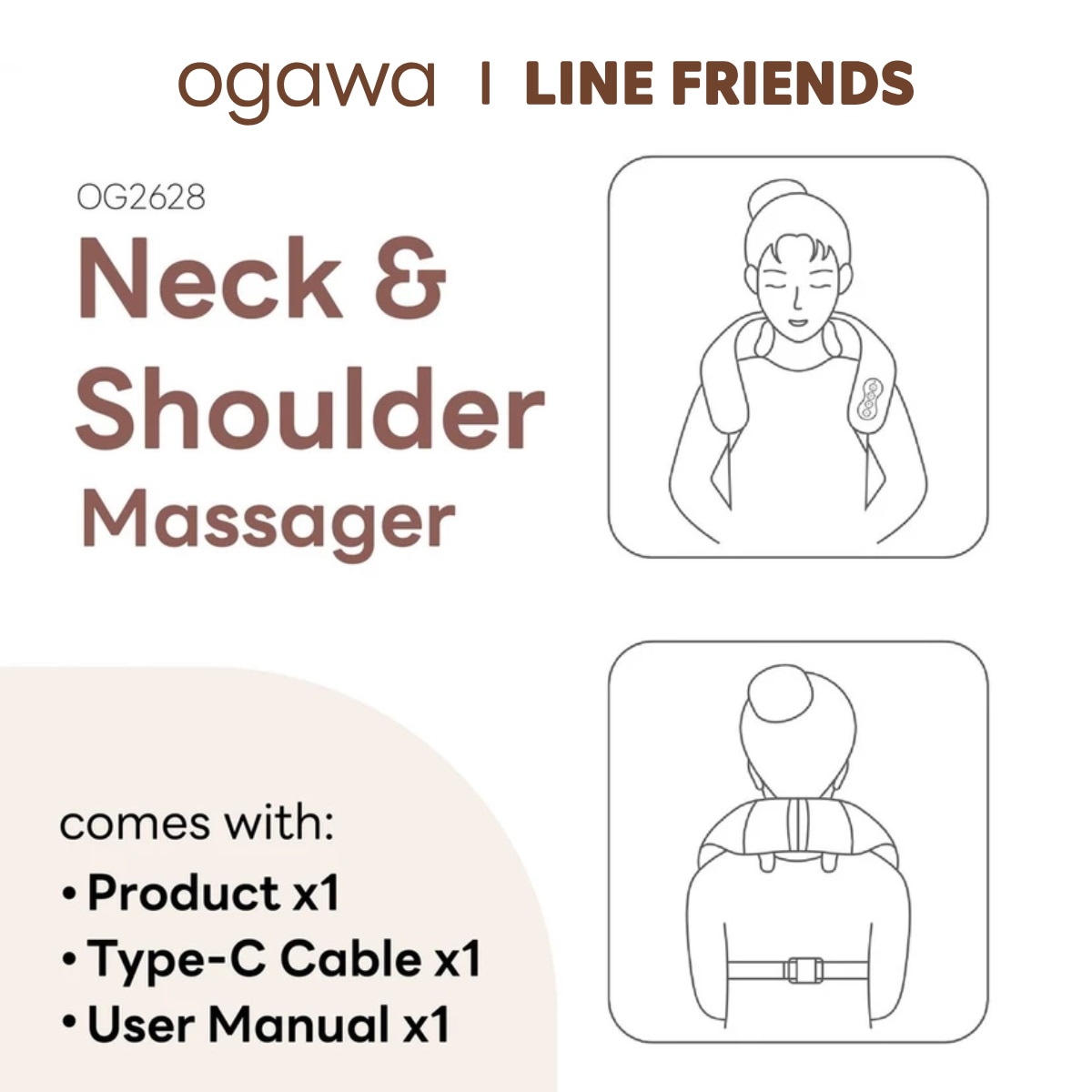 Ogawa Line Friends Neck and Shoulder Massager OG-2628