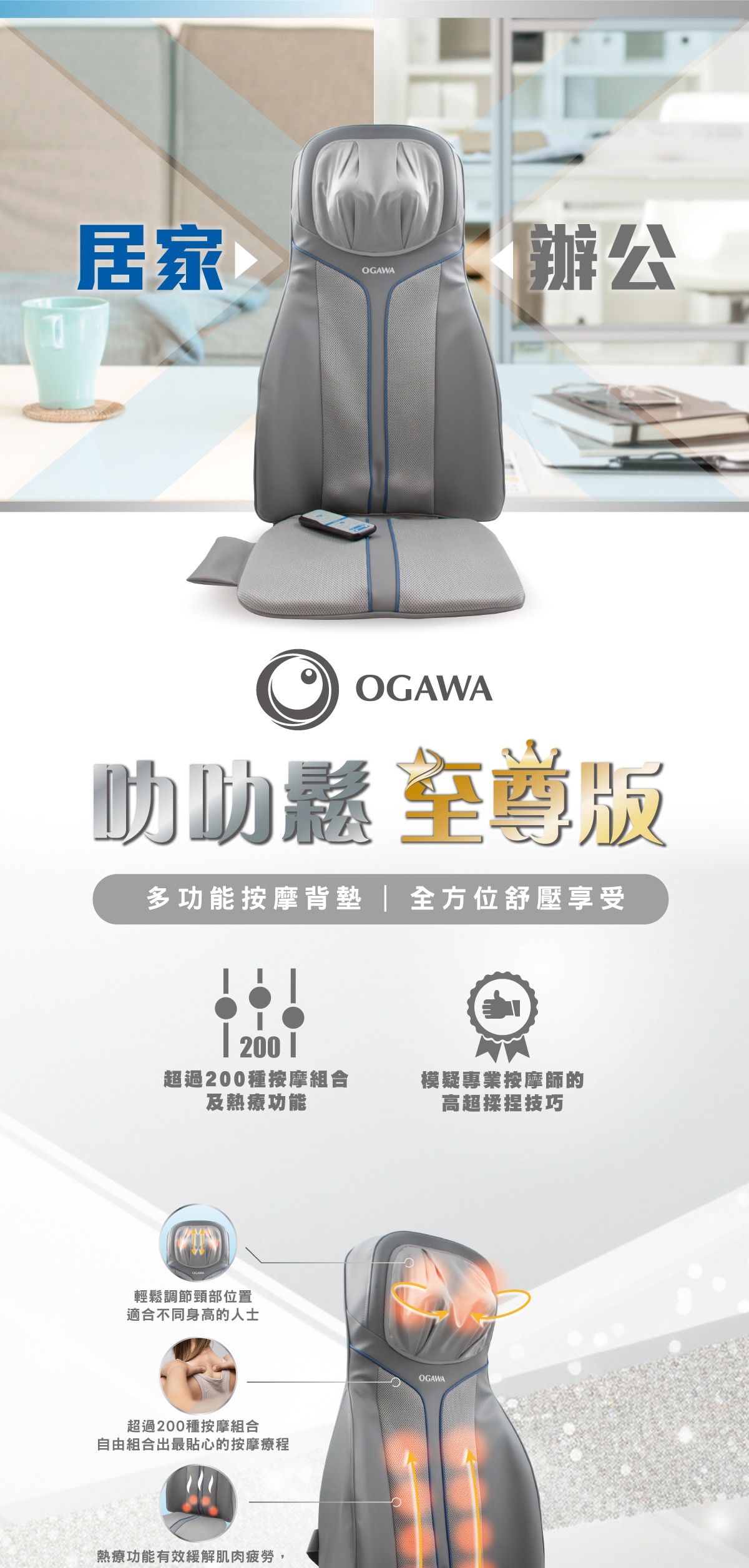 Ogawa Estilo Prime X Neck & Back Seat Massager OZ-0979