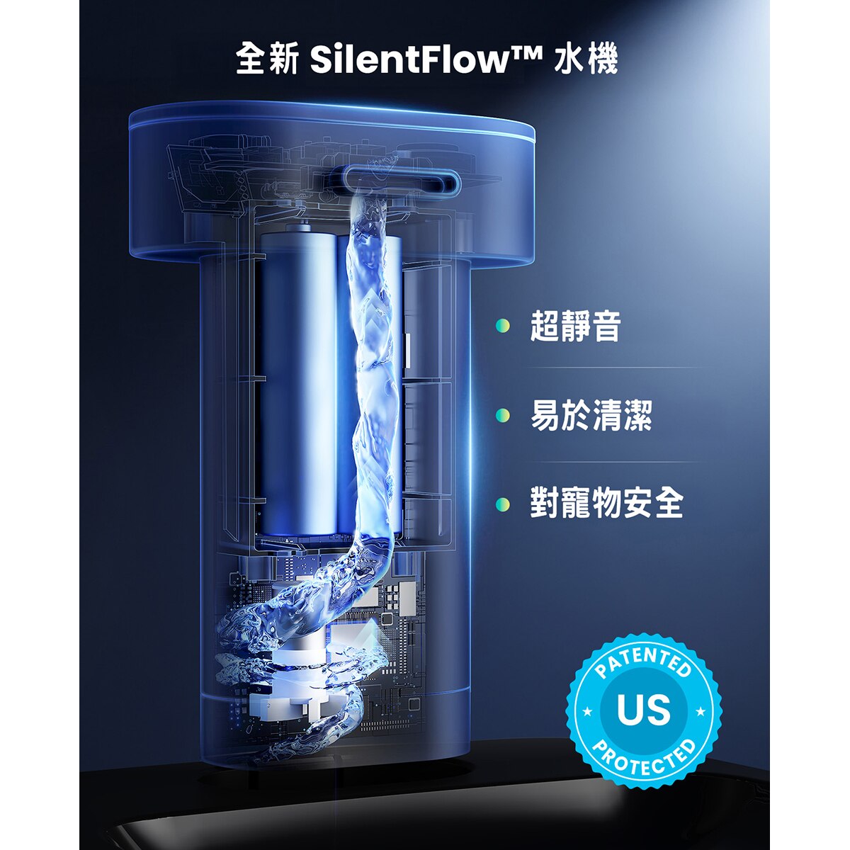 Oneisall 2.2L wireless water dispenser PW13 Smart Pet Drinking Fountain