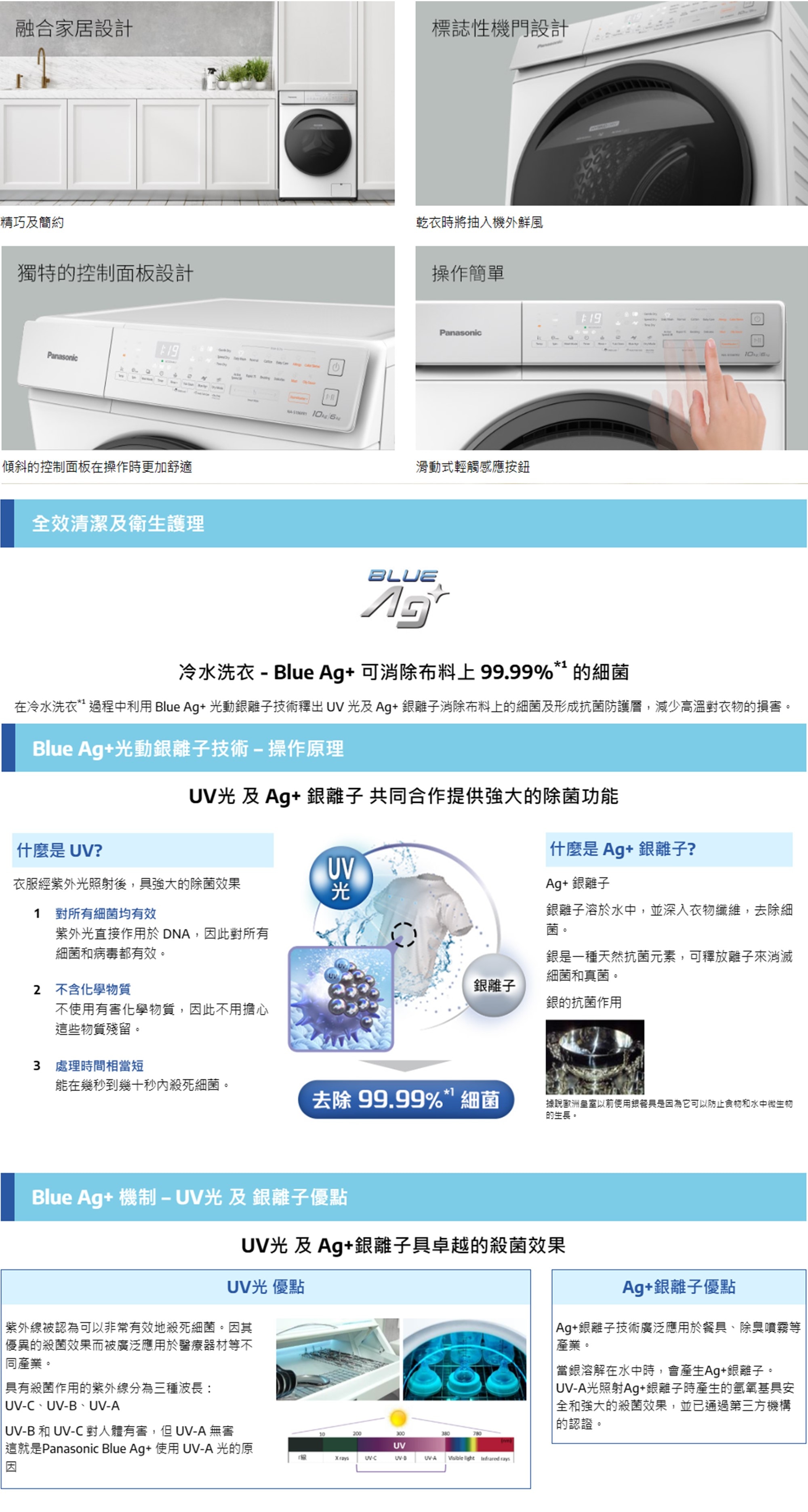 PANASONIC 樂聲牌 NAS106FR2 銀離子除菌 2合1洗衣乾衣機 2合1洗衣乾衣機