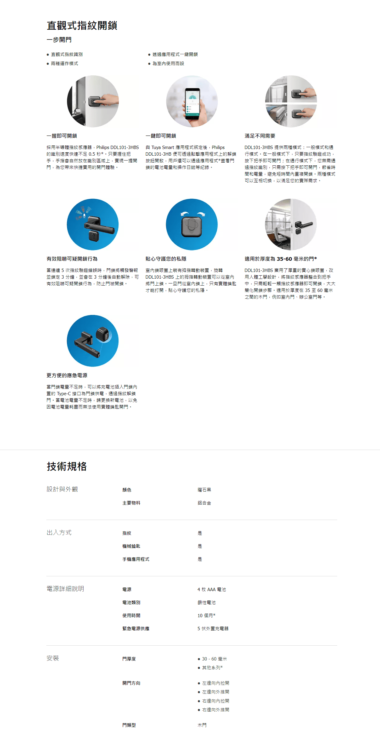 PHILIPS 飛利浦 DDL101 1000 series 室內智能門鎖