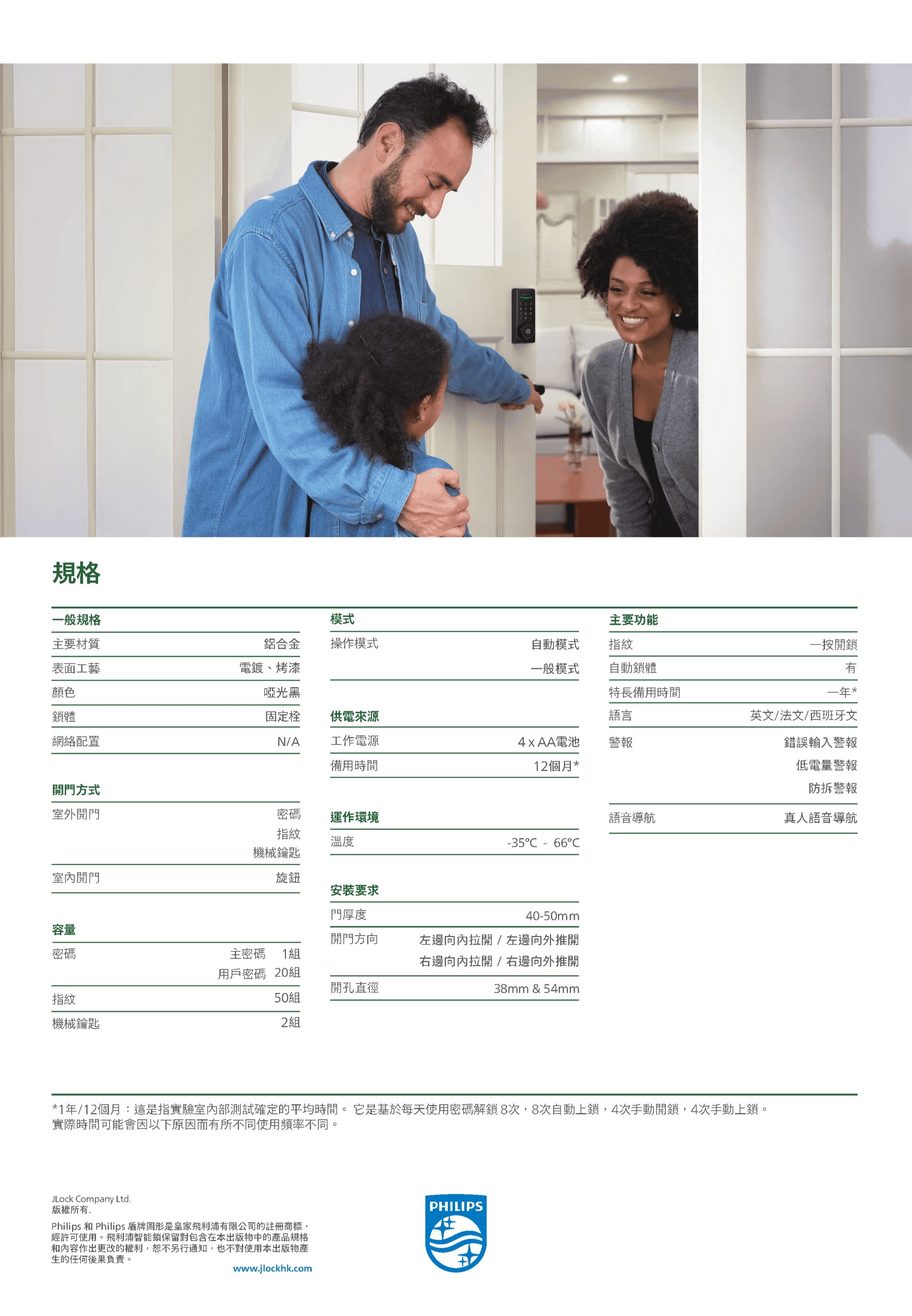 PHILIPS 飛利浦 DDL210s 附加智能門鎖