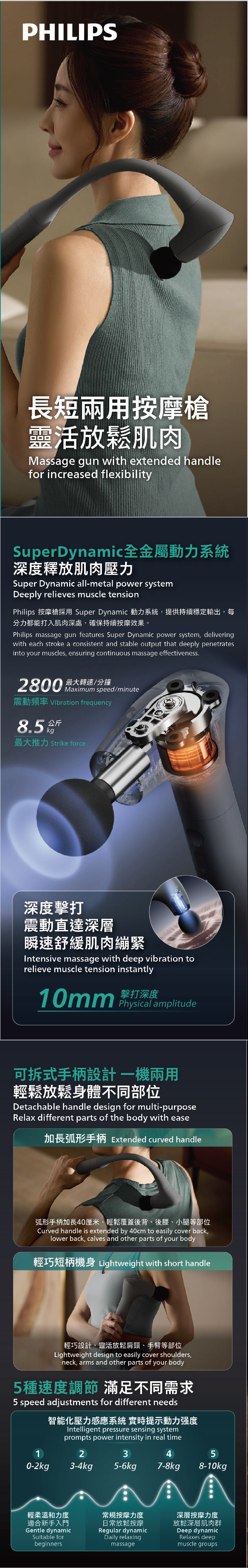 PHILIPS Detachable Massage Gun PPM7332DG/90