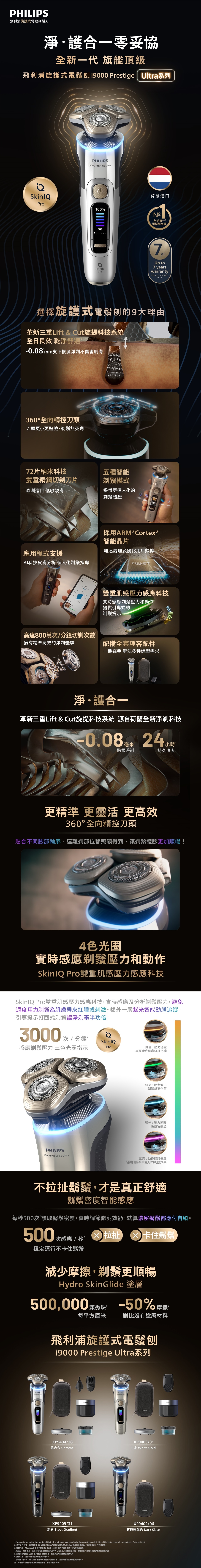 PHILIPS 飛利浦 i9000 Prestige Ultra 系列電鬚刨 XP9404/38