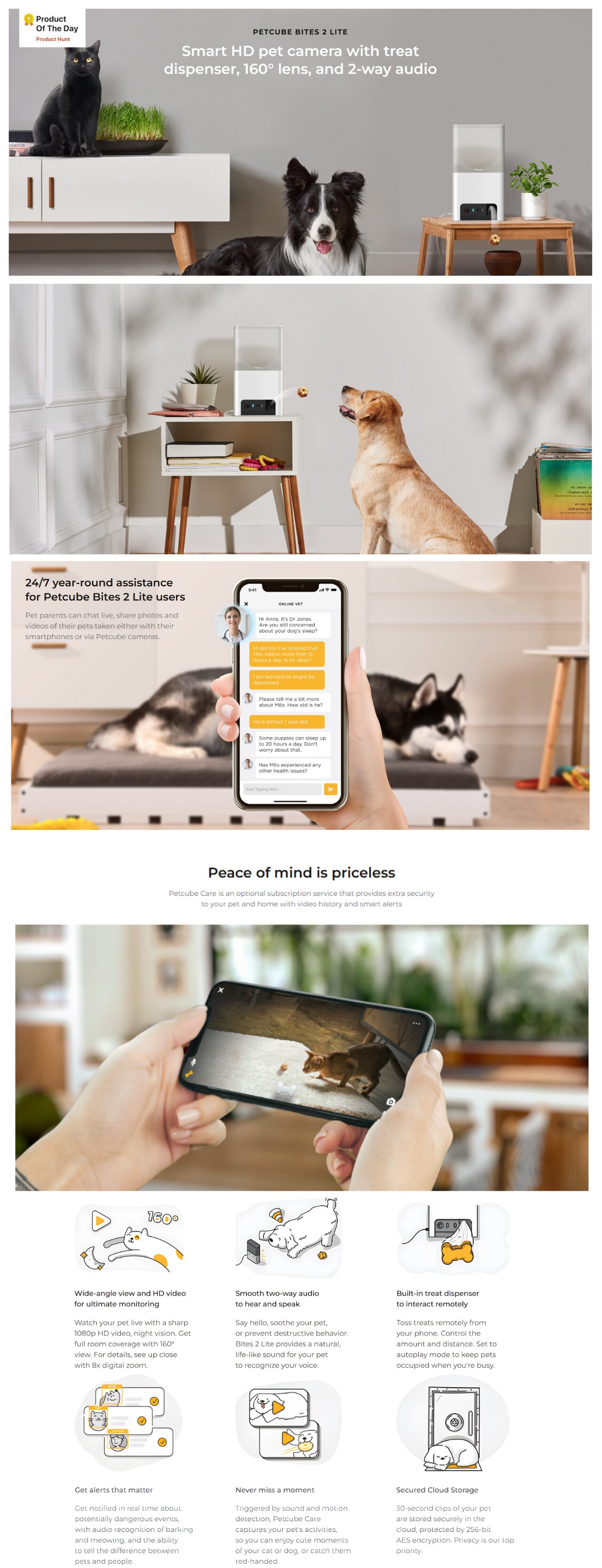 Petcube Bites 2 Lite Indoor Pet Smart Camera