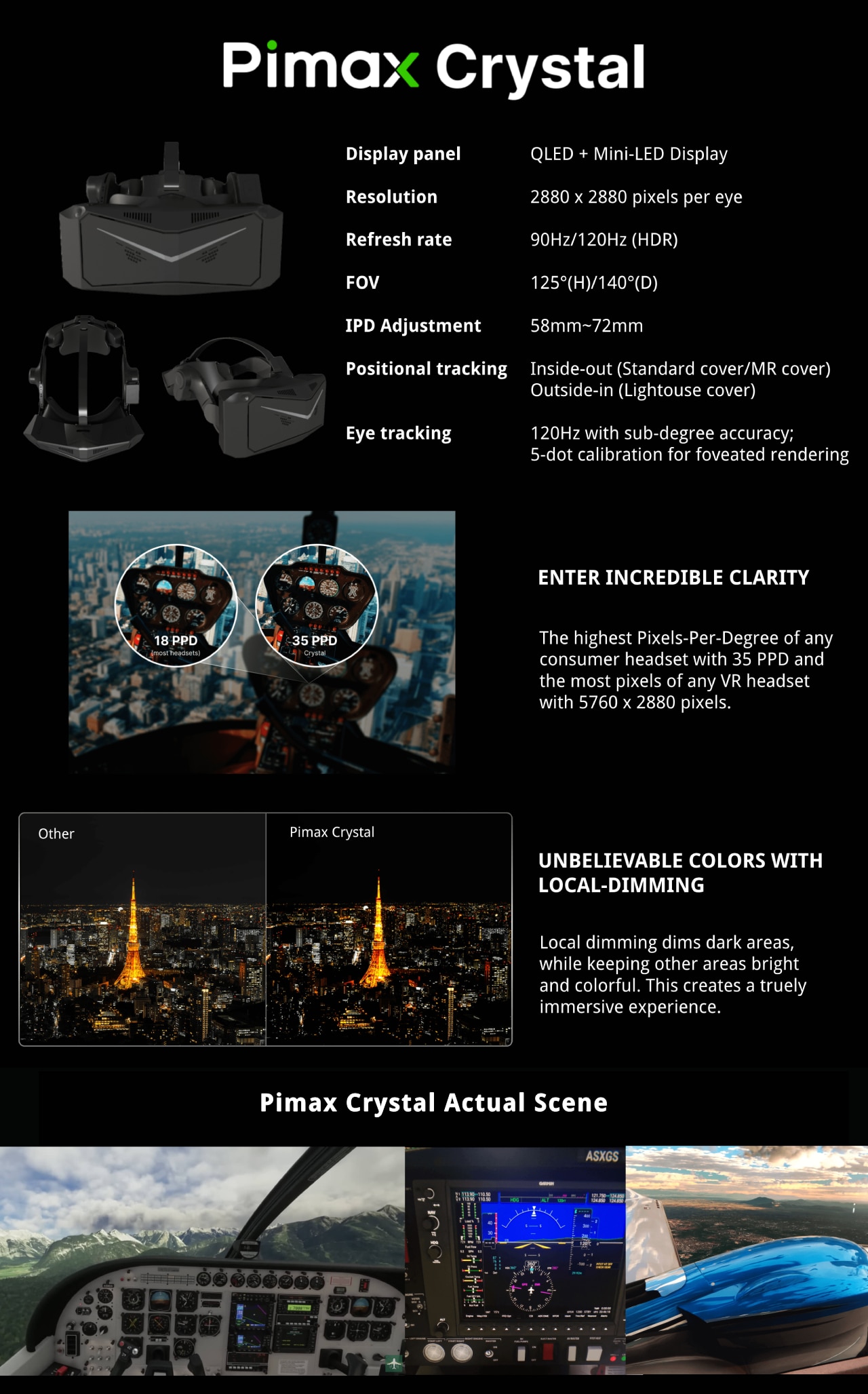 Pimax Crystal Ultra Clear VR Headset