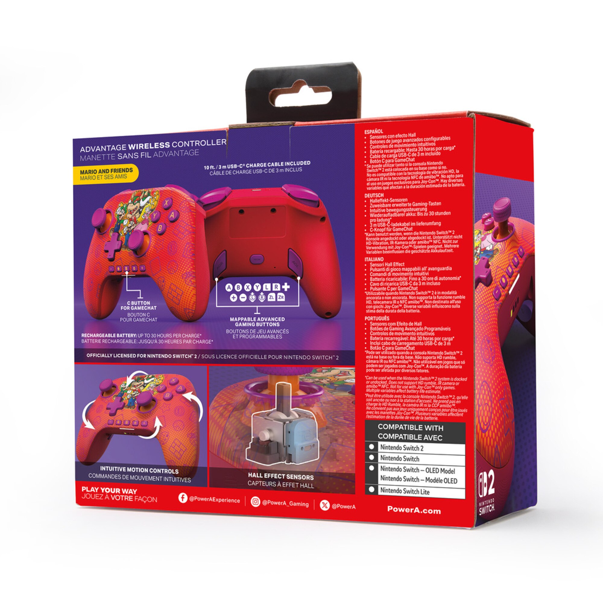 PowerA Nintendo Switch 2 Officially Licensed Advantage Wireless Controller - Mario and Friends (NSGP0548-01)
